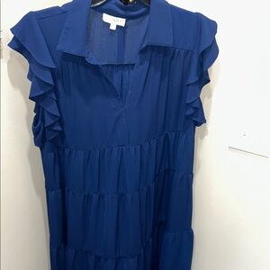 Umgee Navy Sheer Accent Dress size 2X